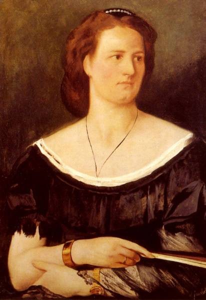 Anselm Portrait Of A Lady Holding A Fan